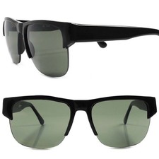 True Vintage 80s 90s Hip Hop Rapper Mens Womens Fashion Black Square Sunglasses