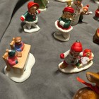 Christmas Mini Ceramic Figurines Lot Hand Painted Santa Snowman Carolers 1987 — photo 3