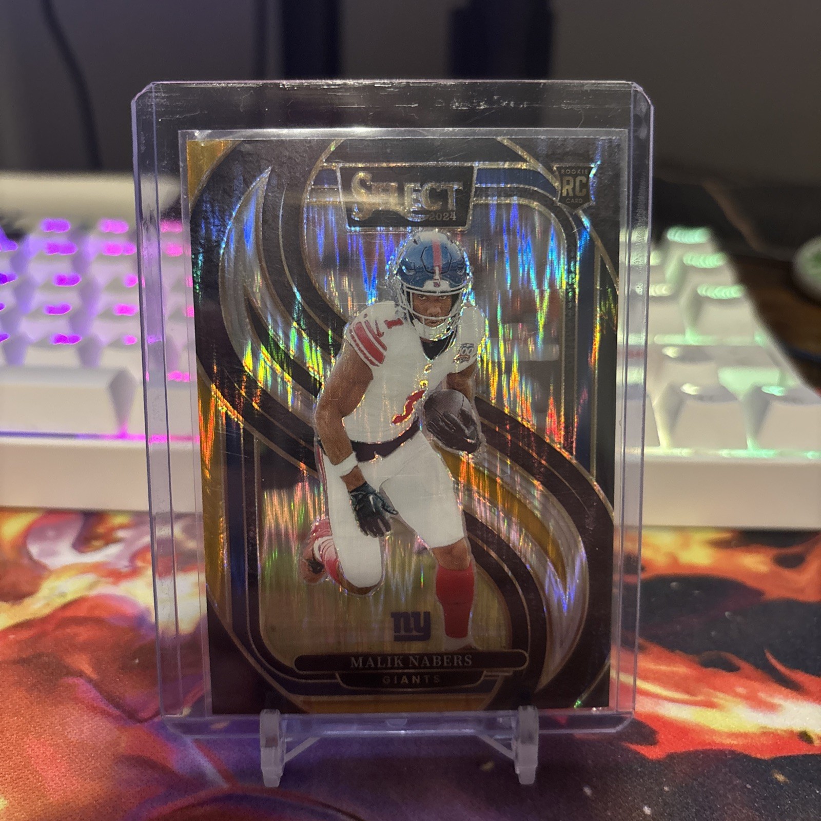 2024 Panini Select - Premier Level Malik Nabers #116 Black & Gold Shock Prizm...