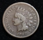 1867 Indian Head Cent Good G Coin Better Date