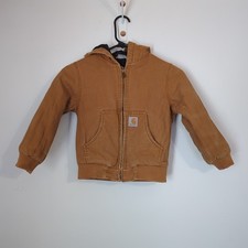 Carhartt size XXS 4 5 Kids Duck Active Jacket Canvas Distressed Lined