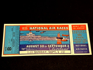 1935 NATIONAL AIR RACES CLEVELAND OHIO GUEST BOX ADMISION TICKET #1700