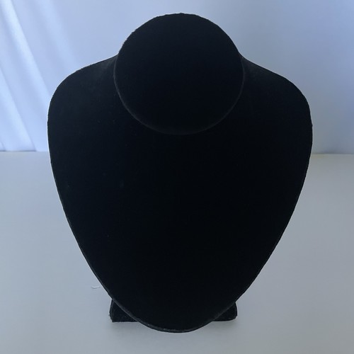 Black Velvet Angled Neck Form Display Stand Slant Back Jewelry Holder