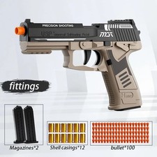 Soft Bullet Gun Toy Pistol 100 Bullets 12 Shells 2 Magazines Set