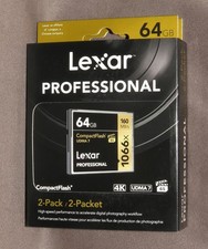 NEW Lexar 64GB Professional 1066x Compact Flash Memory Card UDMA 7 2-Pack LOT B