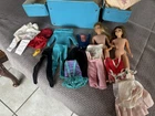 Vintage 1960's Mattel (2) Skipper Dolls  Plus Clothes with Carry Case