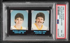 1985-86 7-Eleven NHL Collectors' Series Mario Lemieux Mike Bullard PSA 8 HOF ls5
