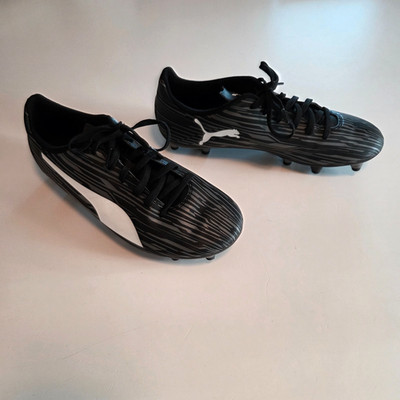 Mens Size 8 Puma Rapido III Soccer Cleats FG/AG Black Castlerock Lace Up Shoes