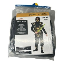 Celebrate Boys Skull Ninja Costume Size Large 10-12 Halloween Trick or Treat
