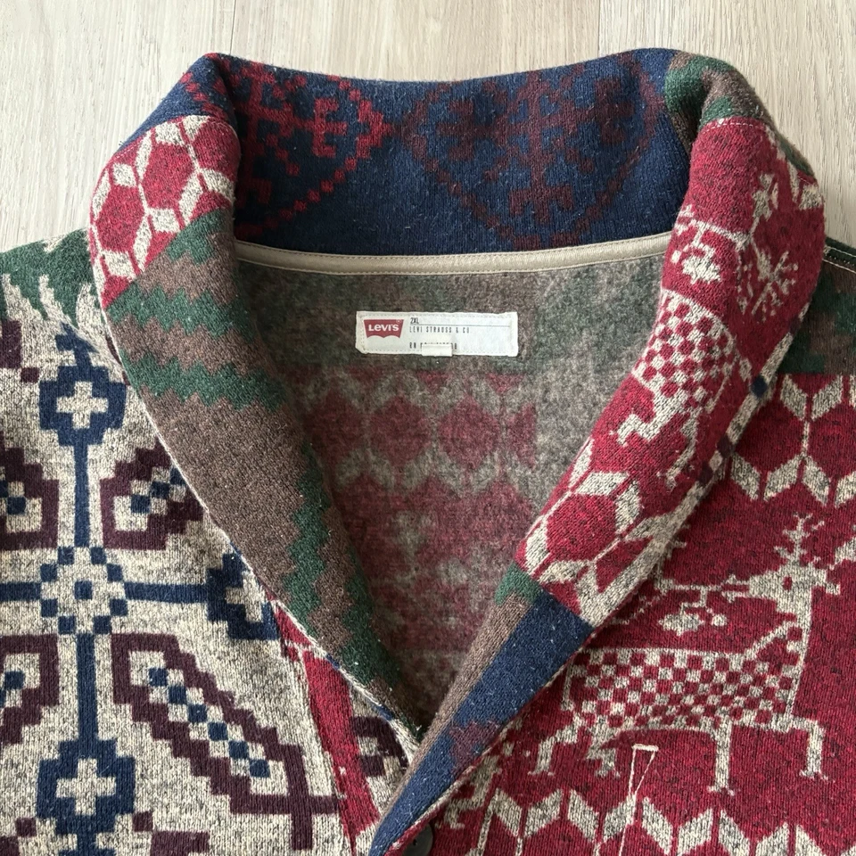 LEVIS WOOVEN NAVAJO AZTEC MENS XXL SWEATER - Image 4 of 4