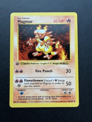 Magmar 036/102 1st Edition Uncommon Base Set (Shadowless) NM