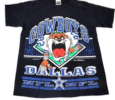 Vintage Dallas Cowboys Taz T shirt NFL Looney Tunes Tshirt Reprint S-5XL