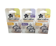 Three Pack of Tommee Tippee Closer to Nature Baby Bottle Nipples 3m  0m 