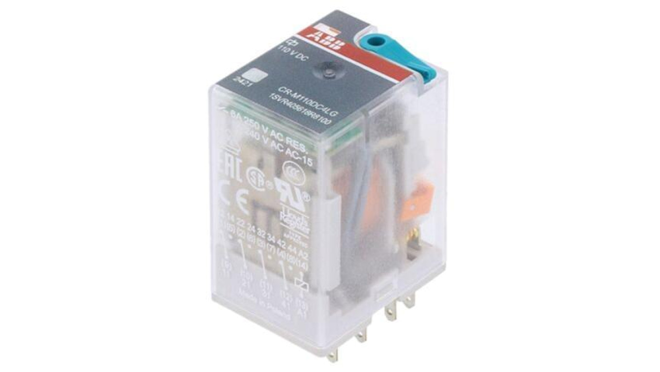 CR-M110DC4LG Electromagnetic Relay, 4PDT, Coil Voltage: 110VDC, 250VAC Ma /T2UK