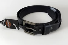NWT Harley Davidson Men’s Belt Black Leather 2XL (46-48)Interchangeable Buckle