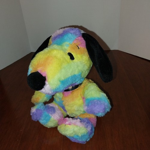 Hallmark Peanuts Character Snoopy Rainbow Tie Dye 7" Stuffed Plush Peanuts - Picture 2 of 7