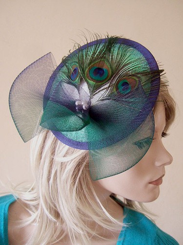 Peacock Navy Emerald Green White Ombre 