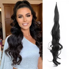 32 Inch Flexible Ponytail Extension Wrap Around Synthetic Ponytails Curly