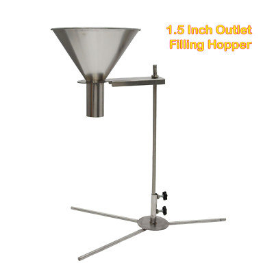 SUS304 Feeding Hopper with Support Stand 9.8'' High 9.8'' Top 1.5'' Bottom Diameter