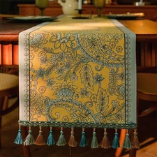 13×72 Inch Table Runner Retro-Luxury Tassels Series for Kitchen Dining Table ...