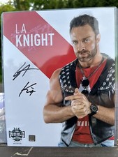 WWE LA KNIGHT Autograph 8x10 Promo W/coa WrestleMania 40 VIP ONLY WWEWorld YEAH!