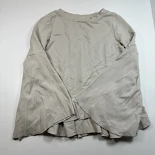 Altar’d State Women’s Flutter Sleeve Ruffle Beige Shirt Size S