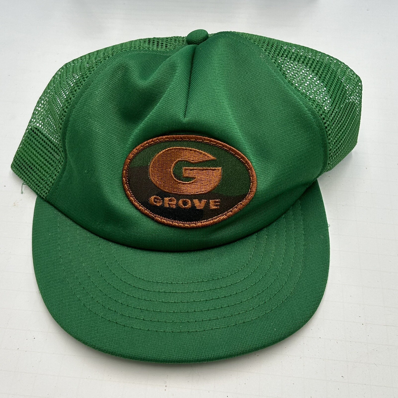 Grove Logo Patch Snapback Trucker Hat Cap USA Vtg… - image 10