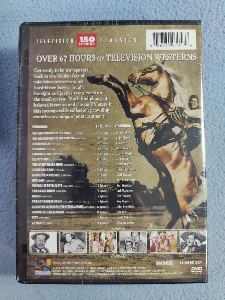 NEW SEALED ESSENTIAL TV WESTERNS 150 EPISODES TV CLASSICS 12-DISC DVD SET - Image 2 of 4