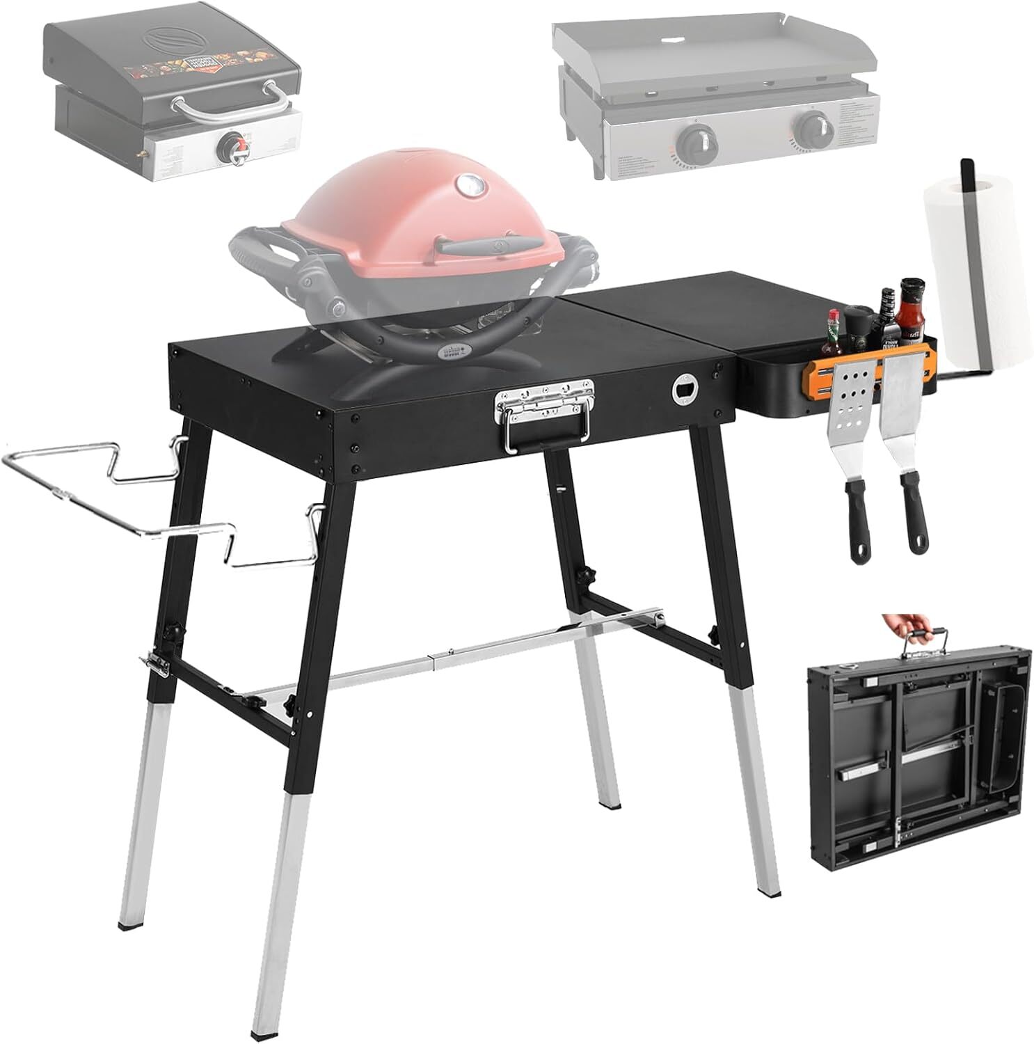 Foldable Portable Grill Table Fits 17