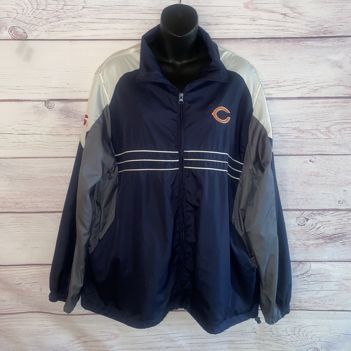 シカゴ・ベアーズ Reebok ナイロンジャケット Chicago Bears Men's L NFL Reebok Sports Illustrated Full Zip