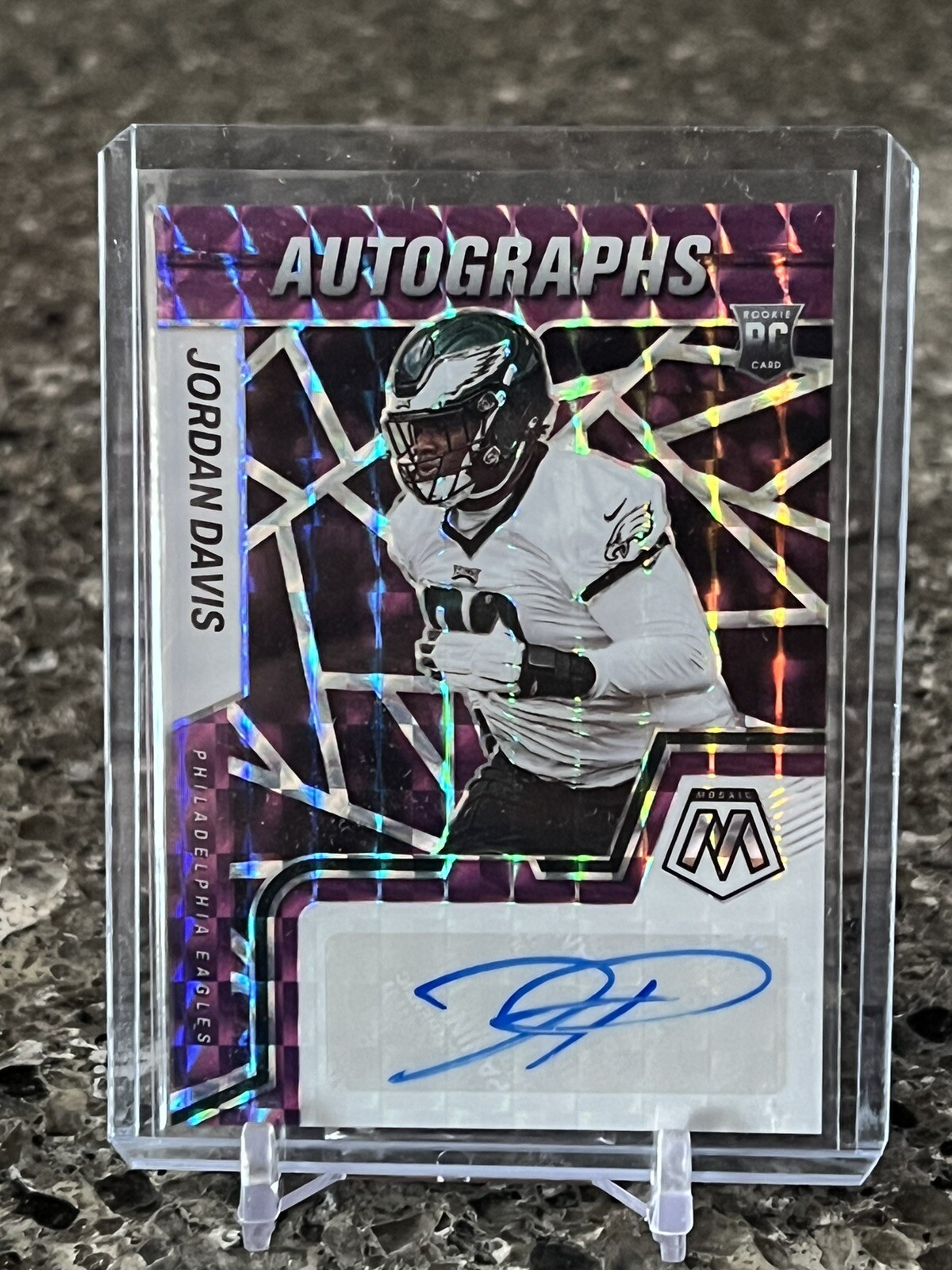 2022 Panini Mosaic Jordan Davis #RAM-JDA Autographs Purple Prizm RC 27/49