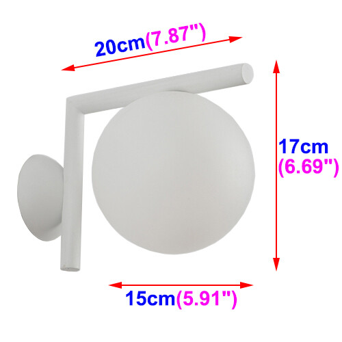 LED Bedside Light Fixture Wall Sconce Lamp G9 Bulb Acrylic Globe Lampshade Aisle - Bild 6 von 22