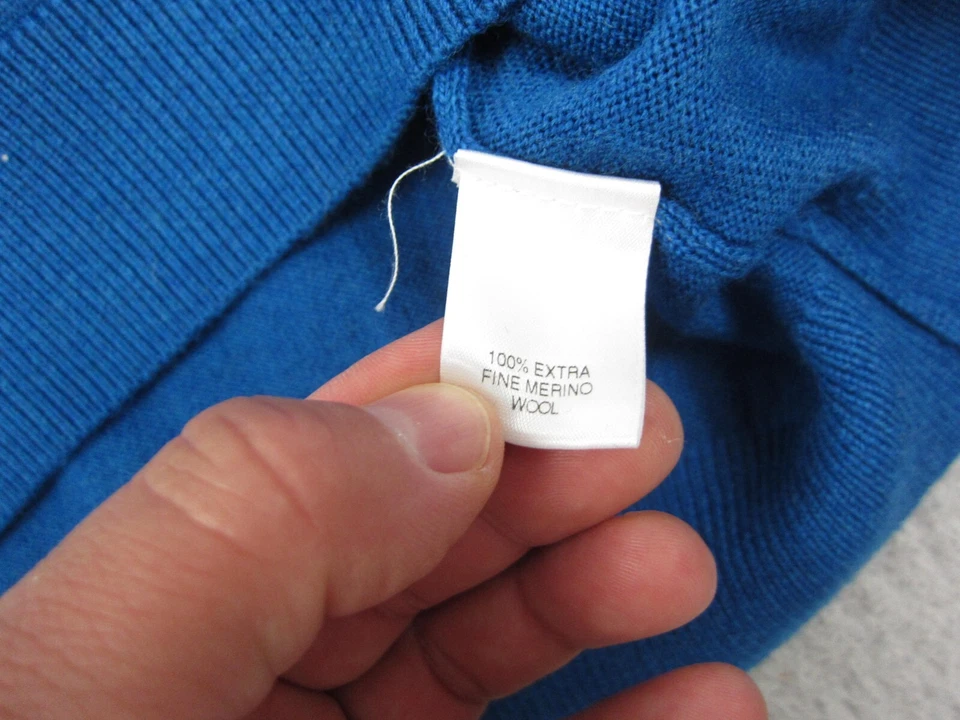 Turnbury Suéter Chaleco Adulto Grande L Azul 100% Lana Merino Informal Para Hombres Cuello en V Foto 4 de 4