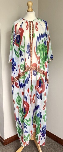 ZARA long semi sheer floral printed chiffon Kaftan Holiday Cover up Oversized - Picture 11 of 15