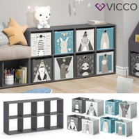 Raumteiler Standregal BüCherregal 8 FäCher Scutum Grau Kinder-Faltboxen Vicco