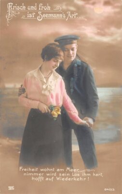 798680) Postcard Ships/Shipping - ''Fresh and happy is sailor's style''