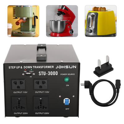 3000W Voltage Converter Transformer Step Up/Down 110V to 220V 220V to 110V