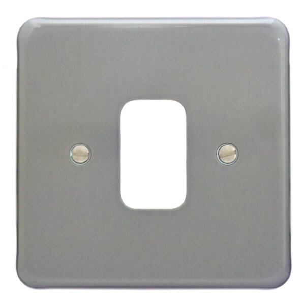 MK K3431BRC 'Albany Plus' Grid Cover Plate - Brushed Chrome - 1 Gang