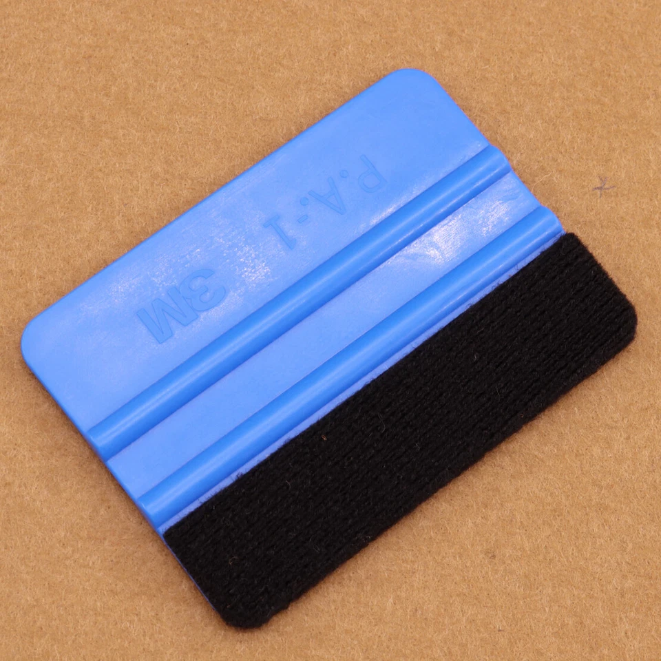 Blue Plastic Felt Edge Squeegee Car Vinyl Wrap Application Tool Scraper Decal - Image 3 of 4