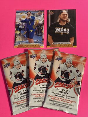 Vegas Golden Knights Marcheseault Karlsson Canvas Portraits 3 Sealed MVP Packs