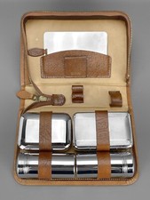 Vintage CONOISSEUR England MENS LEATHER CASED GROOMING TRAVEL KIT
