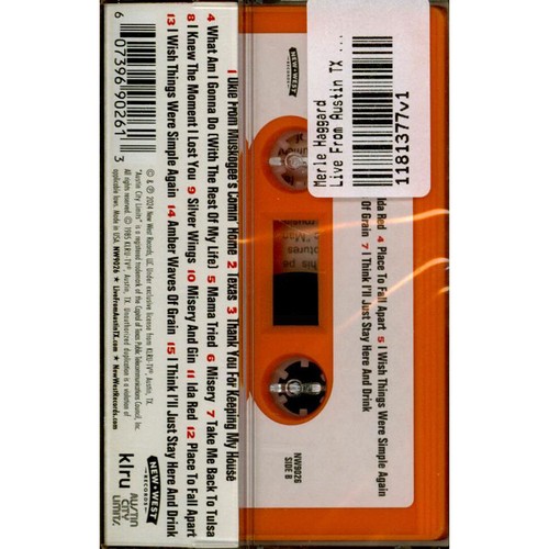 Merle Haggard - Live From Austin TX '85 Red Cassette (2006 - US - Reissue) - Picture 2 of 2