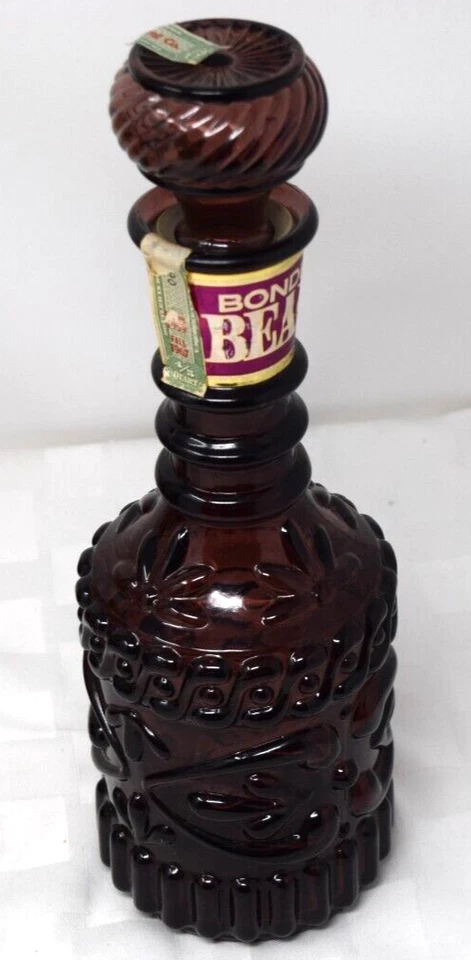 Jarra Art Deco Kentucky Derby 1967 vidrio Jim Beam amitista púrpura vacía Foto 3 de 4