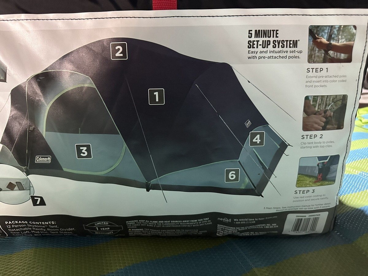 New In Box Coleman Skydome XL 12-Person Tent 20'x9'x7'. BEST DEAL