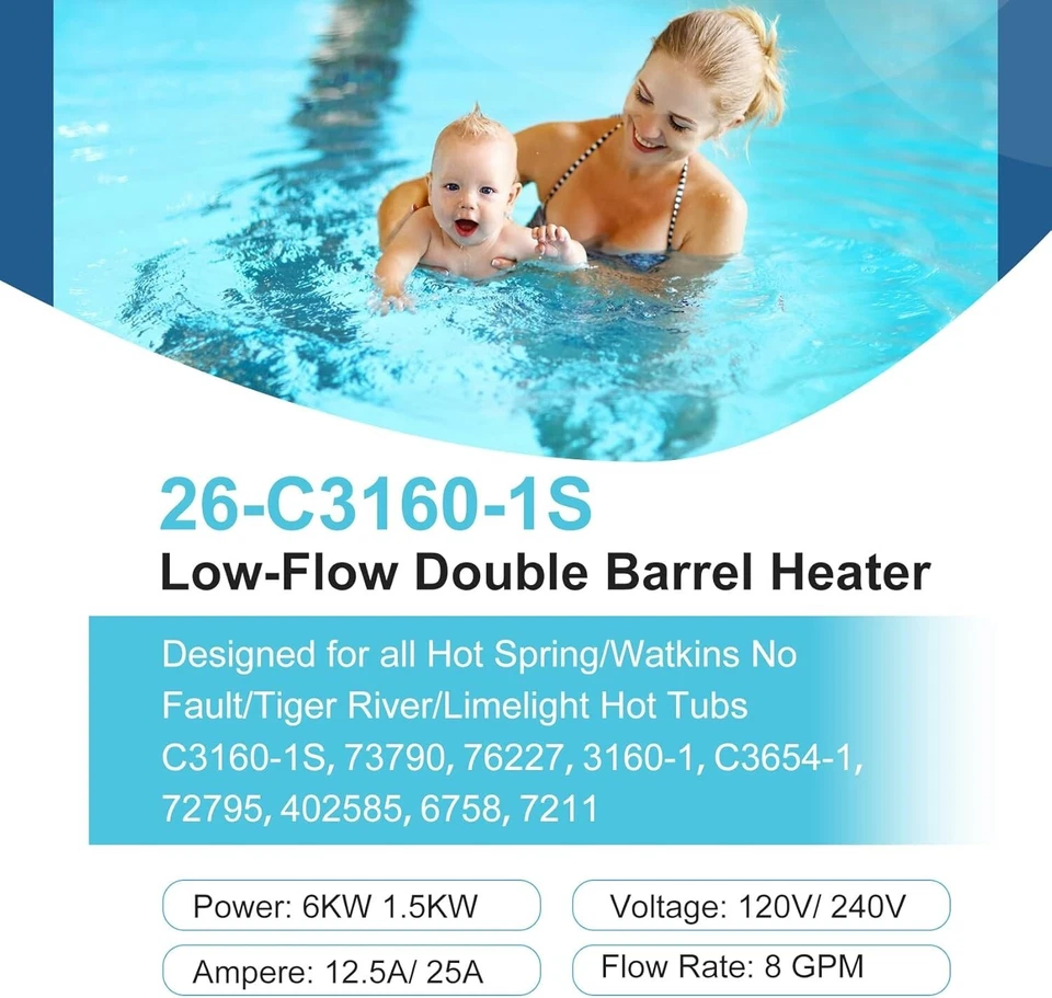 Aquecedor de spa sem falhas adequado para fonte termal/Watkins/Caldeira/Tiger River 6kW-4kW - Imagem 3 de 4