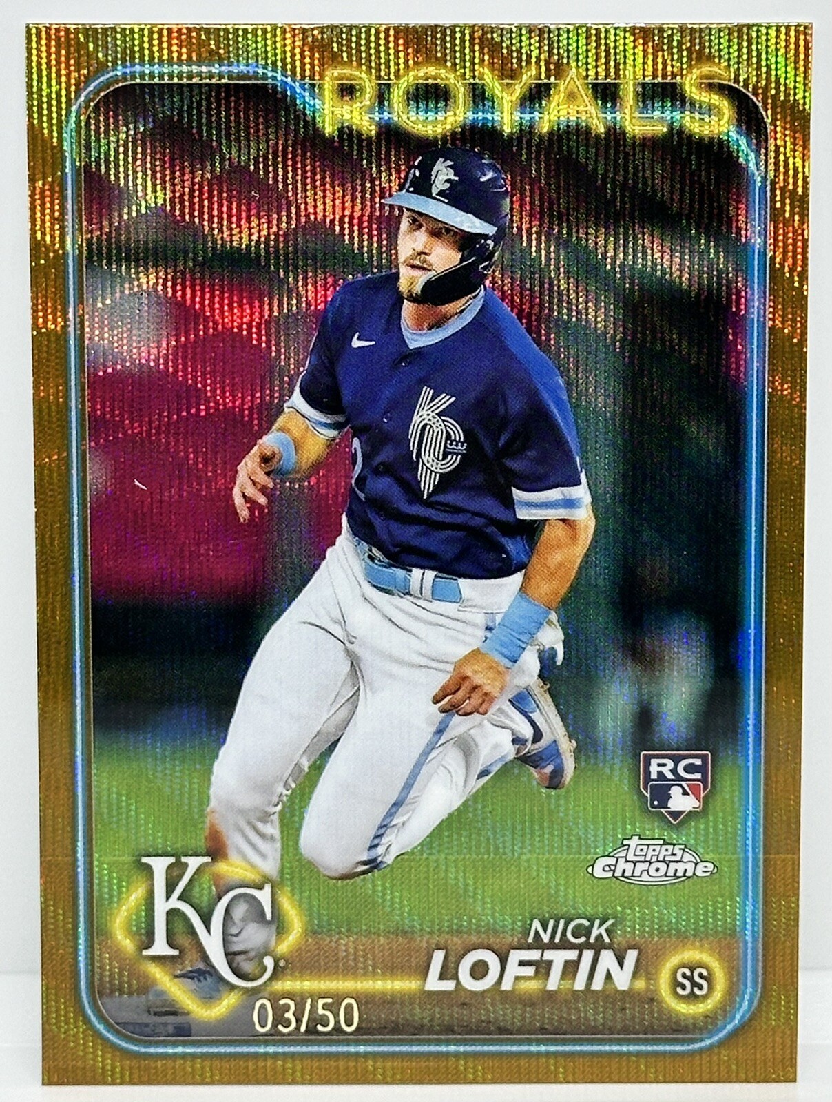 2024 Topps Chrome Baseball Gold Wave Rookie RC Nick Loftin /50 #183