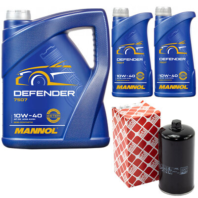 Motoröl Set MANNOL 10W-40 API SN 7 Liter + Ölfilter für VW LT 28-35 40-55 I 2.4