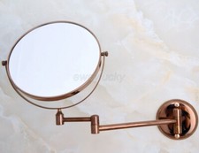 Rose Gold Copper Folding Arm Wall Mount Magnifying Cosmetic Bathroom Mirror