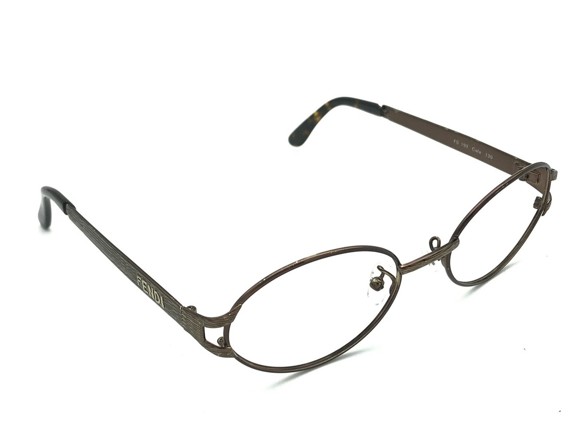 FENDI FS192 Cafe Brown Round Sunglasses Eyeglasses Frames 51-19 130 Italy