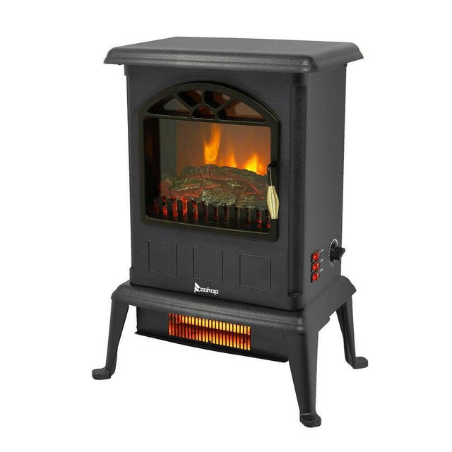 Metal Electric 1000w Fireplace Quartz Tube Heater Fire Flame Stove